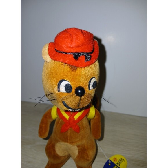 R. Dakin Dream Pets Eager Beaver Stuffed Animal Sawdust Camper Japan Vintage - Picture 15 of 16